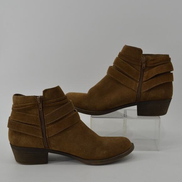 Kensie Glence Booties Sz 9 Leather Tassle Brown Suede Ankle Boots - Picture 7 of 10